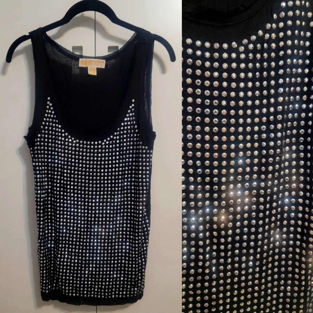 MICHAEL Michael Kors Sparkly Black Soft Tank Top